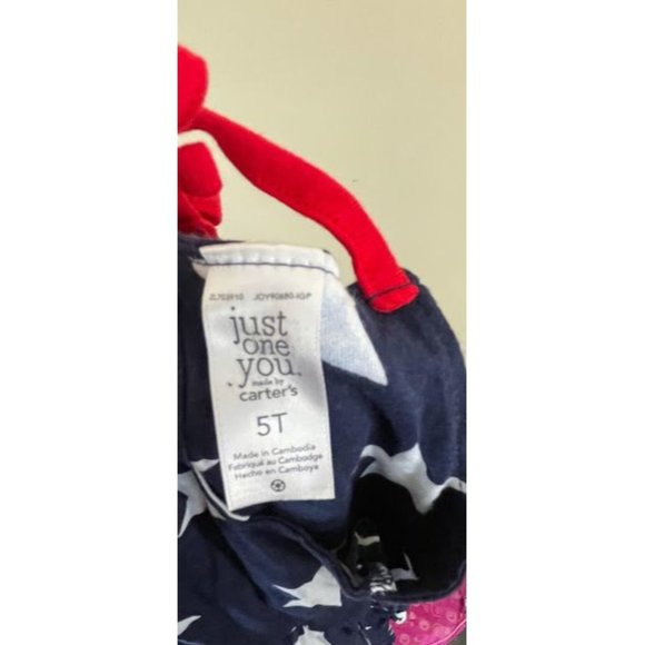 Girl's  Just One You Carter's Red, White and Blue Star Dress - Picture 5 of 5